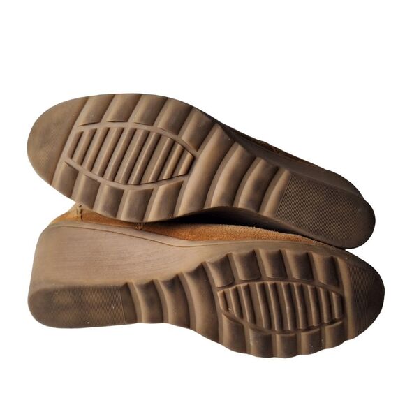 White Mountain Womens Chestnut Suede Kahlua Lace Up Wedge Bootie Shoes Size 8.5 - Picture 8 of 9